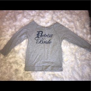 Detroit bride off the shoulder shirt